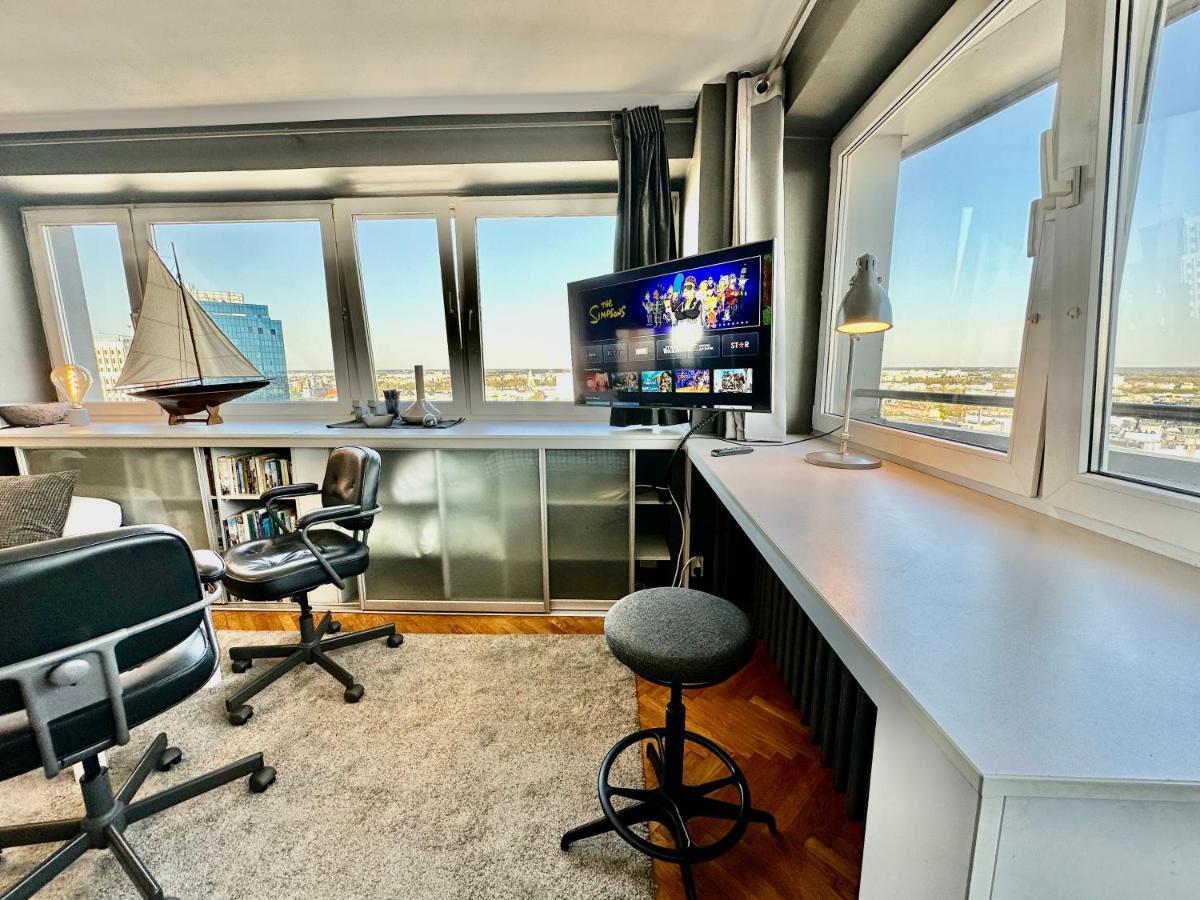 Super Apartament Grey Centrum 2X Metro Fast Wifi 300 Mbs Netflix Appletv Smarttv Spotify Panorama Miasta Varsovia Exterior foto